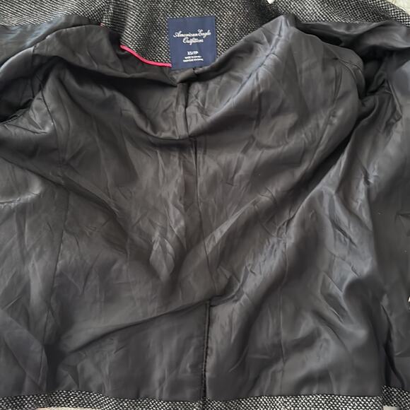 American Eagle Outfitters | Silver Gray Tweed Blazer with Velvet Trim Size XS - Picture 10 of 13